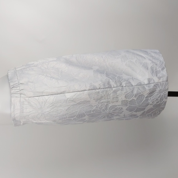 Liz Jordan Women's Skirt Size 12 Silver Embroidered Floral Pencil Lined Zip NEW - Picture 7 of 15